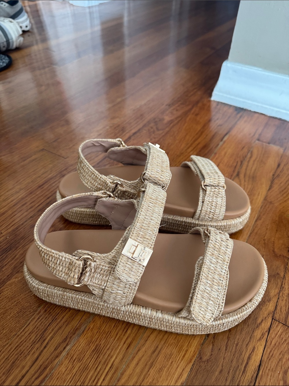 MIA Natural Straw-Look Platform Sandals